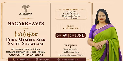 Atharva Expo 3 \u2013 Pure Mysore Silk Saree Exhibition