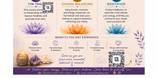 Yin Yoga, Chakra Balancing and Meditation Class