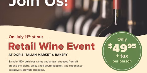 Doris Italian Market & Bakery\u2019s Wine Night on July 11