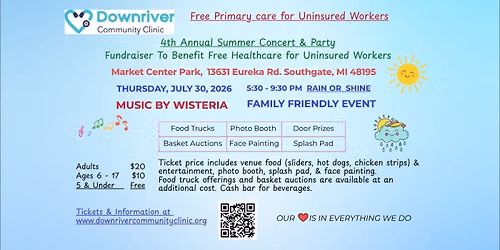 Annual Summer Concert for Downriver Community Clinic