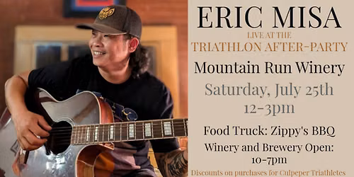 Eric Misa Live at Mountain Run Winery's Triathlon After-Party