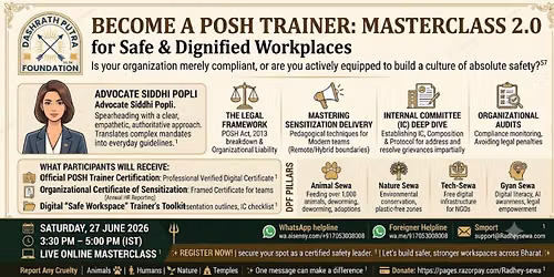 Empower Your Workplace - Become a Certified POSH Trainer - DPF on Mission \ud83d\udea9