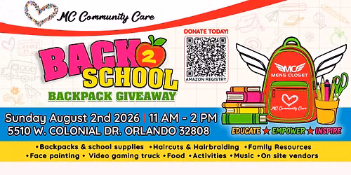 Mens Closet 2026 FREE Back 2 School Backpack Giveaway