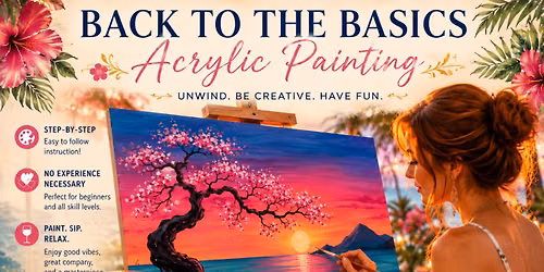 Paint & Sip Beginner Painting at North Street Smokehouse - Tropical Twisted Tree Acrylic