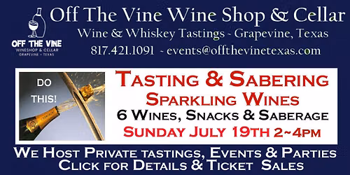 Sparkling Sunday Funday - Wine and Sabers Tasting - 2-4pm
