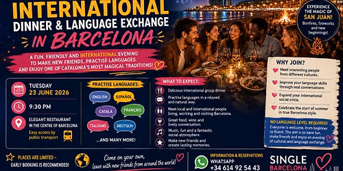 SAN JUAN INTERNATIONAL DINNER & LANGUAGE EXCHANGE IN BARCELONA