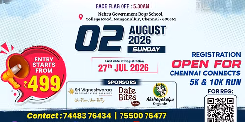 Chennai Connects 5k & 10k Run 2026 3rd Edition