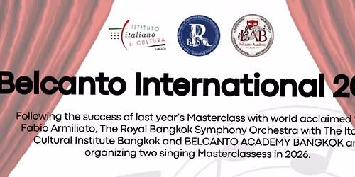 OPERA SINGING MASTERCLASS 2026 in Bangkok