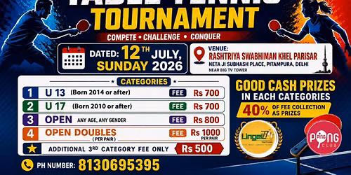 July monsoon season Special with Table tennis
