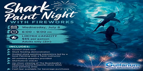 Shark Paint Night with Fireworks
