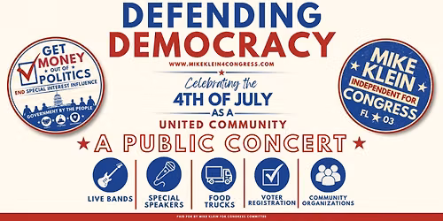 "Defending Democracy" Public Concert - Mike Klein for Congress