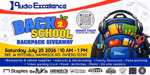 Audio Excellence Annual Back 2 School Backpack Giveaway