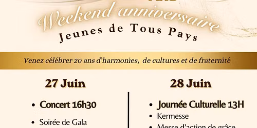 Concert de musique : 20 ans JTP (Jeunes de Tous Pays) Grenoble