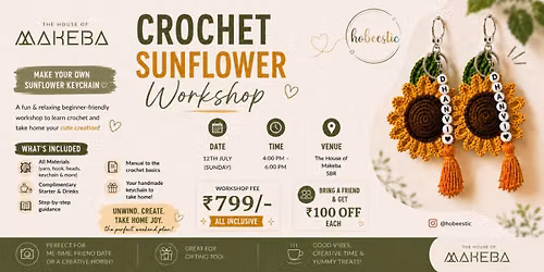 Crochet sunflower keychain workshop