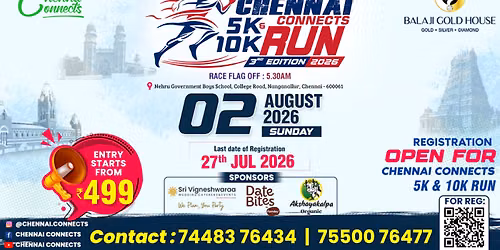 Chennai Connects 5k & 10k Run 2026 3rd Edition