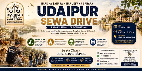 \ud83d\udea9 UDAIPUR SEWA DRIVE | RADHEY SEWA | DPF ON MISSION \ud83d\udea9