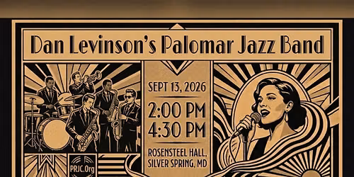 NYC's Dan Levinson's Palomar Jazz Band Comes To DC sponsored by Potomac River Jazz club