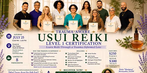 Trauma Aware Reiki Level 1 Certification-  2 Dates -2 Locations