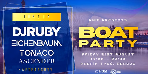 PGM Boat Party Prague with DJ Ruby, Eichenbaum, Tonaco, and more