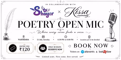 Poetry Open Mic Vadodara - Shayar x Kissa.community