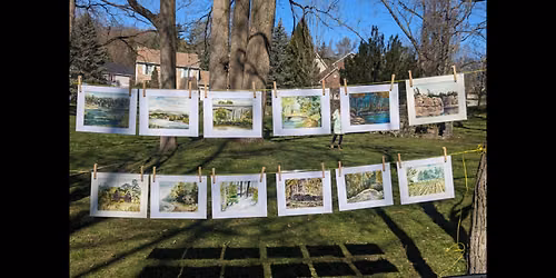 Clothesline Art Sale and Books and Blankets