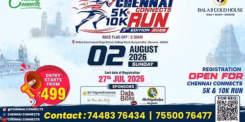 Chennai Connects 5k & 10k Run 2026 3rd Edition
