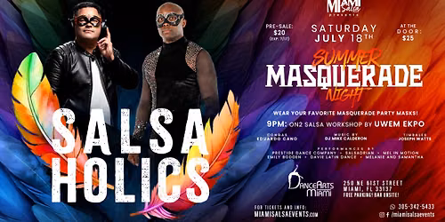 Salsaholics: Summer Masquerade Night at DanceArts Miami!
