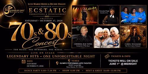 "The Music, The Memories, The Magic of the 70s & 80s Concert & Award"