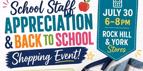 School Staff Appreciation & Back\u2011to\u2011School Shopping Event