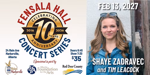 Fensala Hall Concert Series presents SHAYE ZADRAVEC