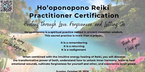 Ho\u2019oponopono Reiki Practitioner Certification