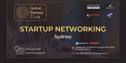 GLOBAL STARTUP NETWORKING Sydney Australia 2026