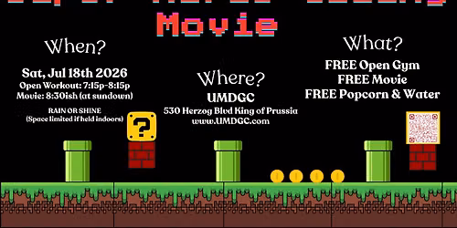 FREE Open Gym & Movie Night -Super Mario Galaxy Movie