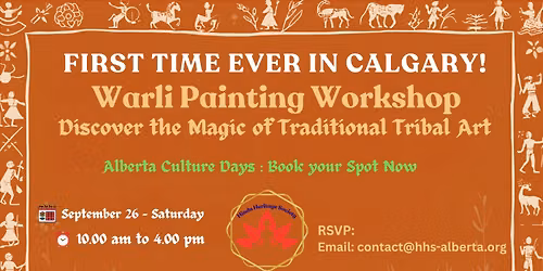 Warli tribal Art : Guided Workshop first time in Calgary