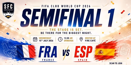 FIFA World Cup 2026\u2122 Semi Final 1 | FRA \ud83c\uddeb\ud83c\uddf7 VS ESP \ud83c\uddea\ud83c\uddf8 Live Watch Party