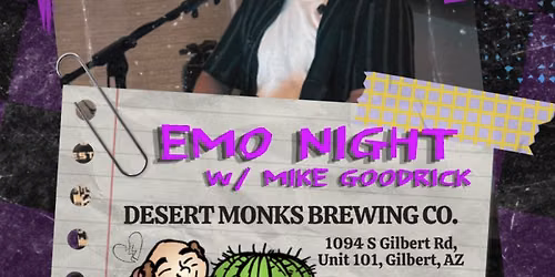 Emo Night Gilbert AZ | Live Music at Desert Monks Brewing | Pop-Punk Night | July 31