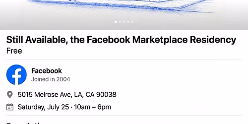 Still Available, a Facebook Marketplace Residency Event