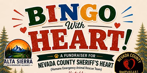 Bingo With HEART - Fundraiser for NCSO Animal Control Nonprofit
