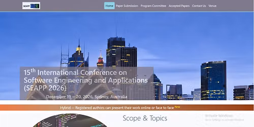 15th International Conference on Software Engineering and Applications (SEAPP 2026)