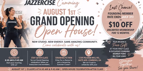 \ud83c\udf89 Jazzercise Cumming Grand Opening