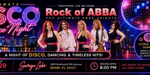 Disco Night at Savage Labs, featuring Rock of ABBA \u2013 The Ultimate ABBA Tribute