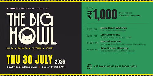 The Big Howl \u2014 House Workshop, Latin Party & Live Performance