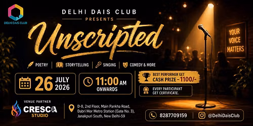 Unscripted - Poetry, Storytelling, Singing & More