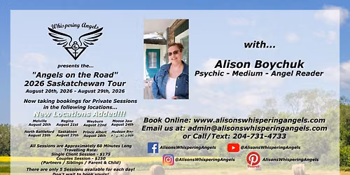 "Angels on the Road - 2026 Saskatchewan Tour" | Day 6 | Saskatoon, SK. | Whispering Angels