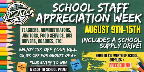 School Staff Appreciation Week @ Stadium View