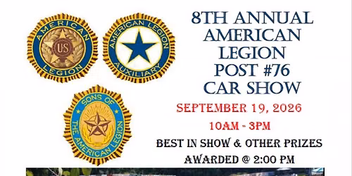 8th Annual American Legion Post 76 Car Show