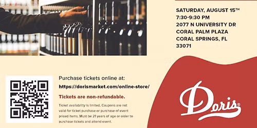 Doris Italian Market & Bakery\u2019s Wine Night on August 15