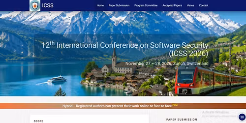 12th International Conference on Software Security (ICSS 2026)