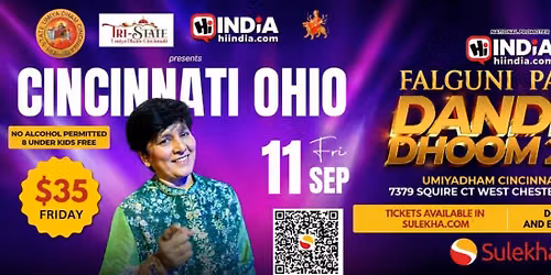 Falguni Pathak Dandiya Dhoom in Ohio on Sep 11, 2026