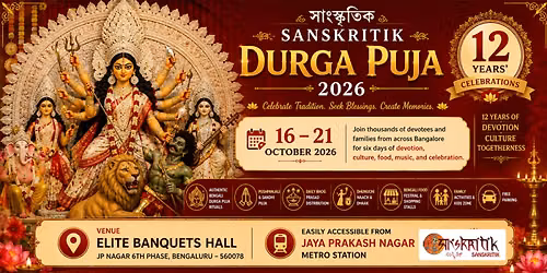 Sanskritik Durga Puja 2026 JP Nagar Bangalore